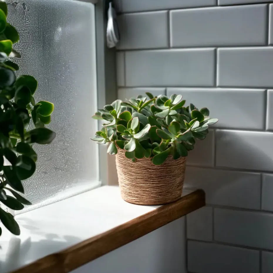 Jadeplant - Set van 2 - Crassula arborescens 'Curly' - Pot 12 cm