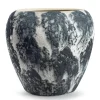 Jodeco Plantenpot/bloempot Marble - wit/zwart - keramiek - D29 x H26 cm