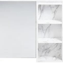 JOINVILLE - Badkamerwandkast met spiegel - Wit - Vezelplaat