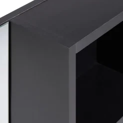 JOINVILLE - Badkamerwandkast met spiegel - Zwart - Vezelplaat