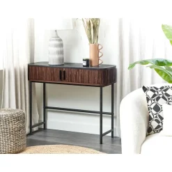 JOSE - Consoletafel - Donkere houtkleur - Vezelplaat