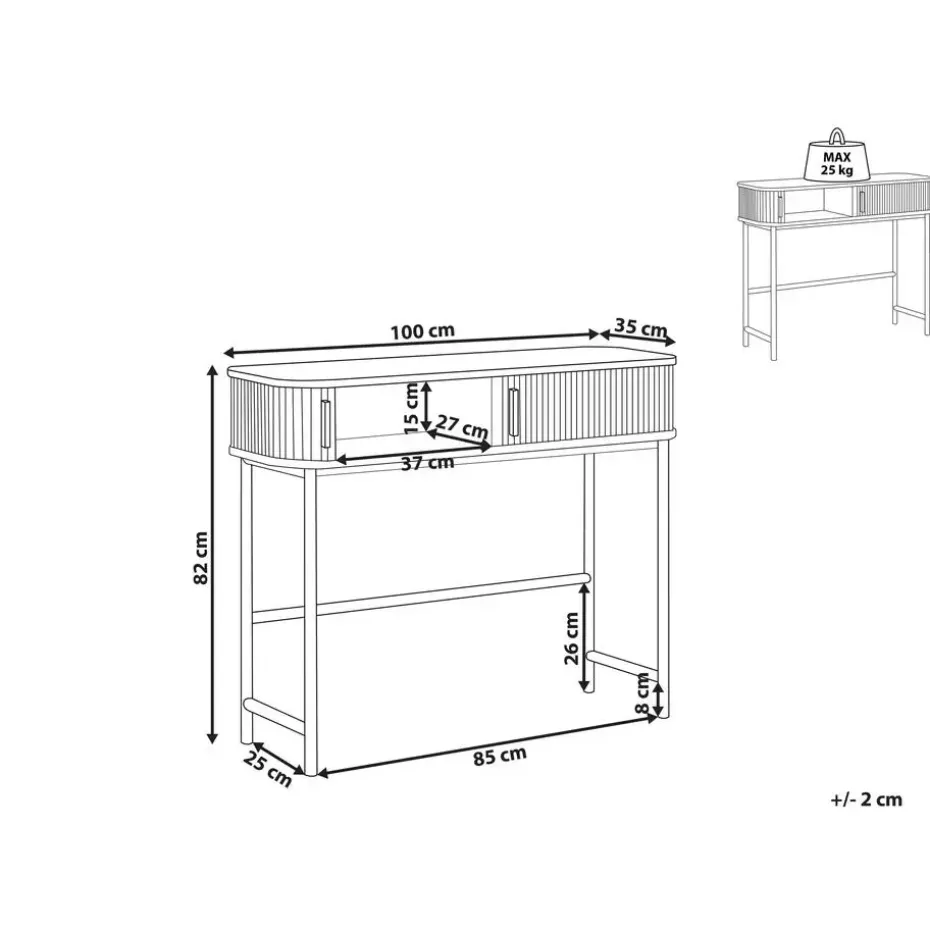 JOSE - Consoletafel - Donkere houtkleur - Vezelplaat