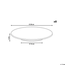 JUNIPER - Dinerborden set van 8 - Lichtblauw - Steengoed