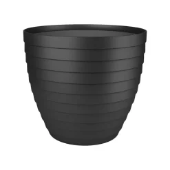 Juypal Hogar Plantenpot - zwart - kunststof - D21 x H19,3 cm