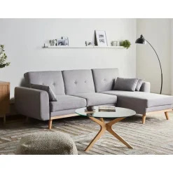 KAARINA - Hoekbank - Grijs - Linkszijdig - Polyester