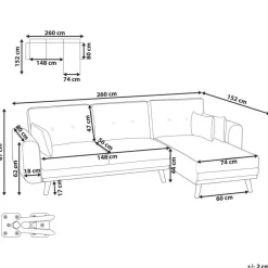 KAARINA - Hoekbank - Lichtbruin - Linkszijdig - Polyester