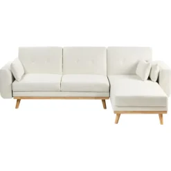 KAARINA - Hoekbank - Wit - Linkszijdig - Polyester