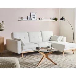 KAARINA - Hoekbank - Wit - Linkszijdig - Polyester