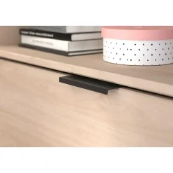 Kajuitbed Milky met bureau en lades - zwart/eik