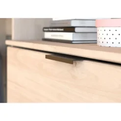 Kajuitbed Milky met bureau en lades - zwart/eik