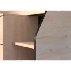 Kajuitbed Milky met bureau en lades - zwart/eik