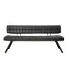 Kalfort Eetkamerbank Guillaume industriële zwart PU 180x54x83cm
