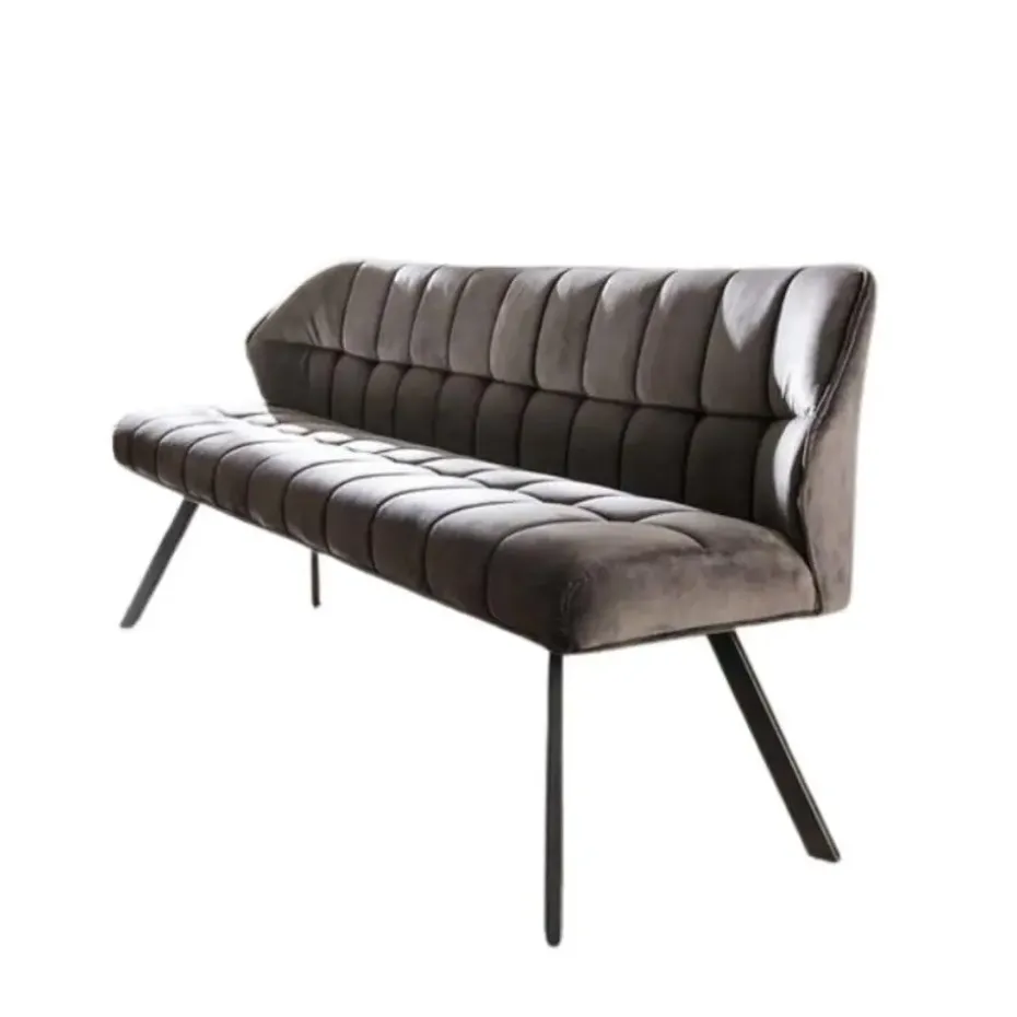 Kalfort Eetkamerbank Kelly velvet antraciet 190x59x84cm