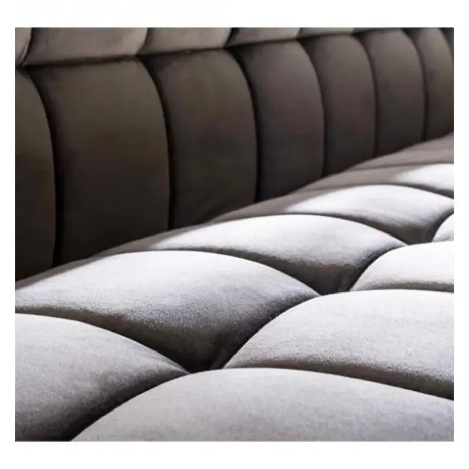 Kalfort Eetkamerbank Kelly velvet antraciet 190x59x84cm