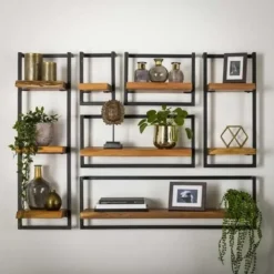 Kalfort Wandrek industrieel Stockton 6 - set van 3 - 25x100x100 cm