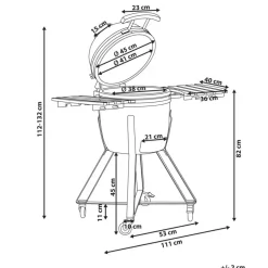 KAMADO - Houtskoolgrill - Zwart - Keramiek