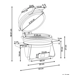 KAMADO - Mini houtskoolgrill - Zwart - Keramiek