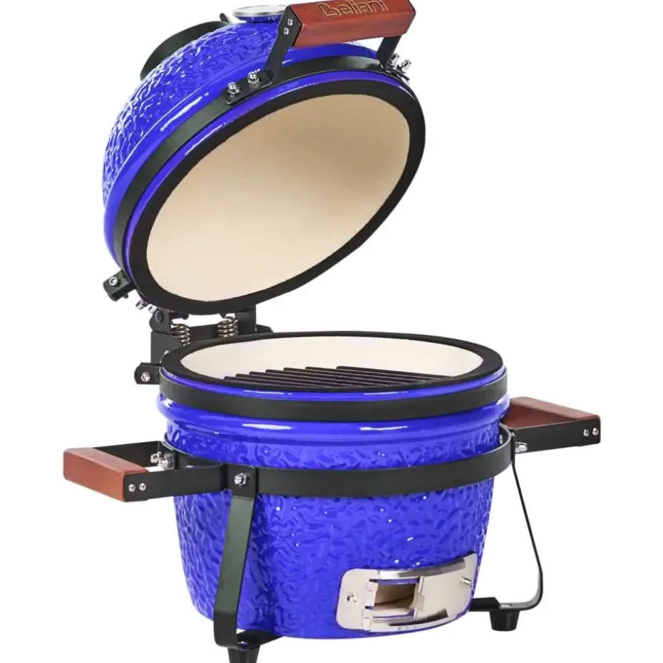 KAMADO - Mini houtskoolgrill - Blauw - Keramiek