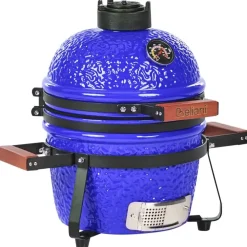 KAMADO - Mini houtskoolgrill - Blauw - Keramiek