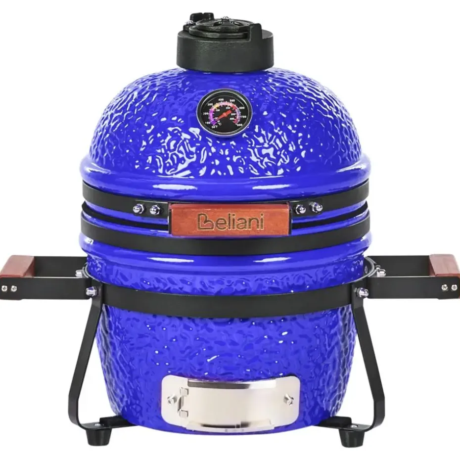KAMADO - Mini houtskoolgrill - Blauw - Keramiek