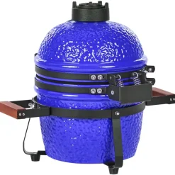 KAMADO - Mini houtskoolgrill - Blauw - Keramiek