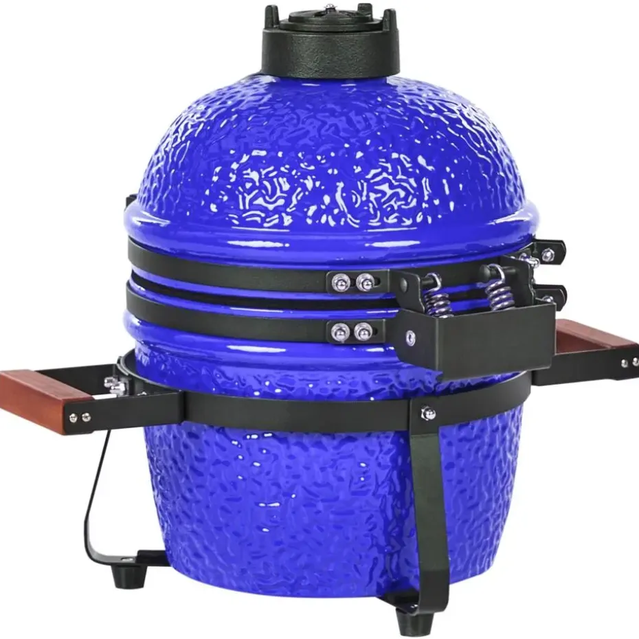 KAMADO - Mini houtskoolgrill - Blauw - Keramiek