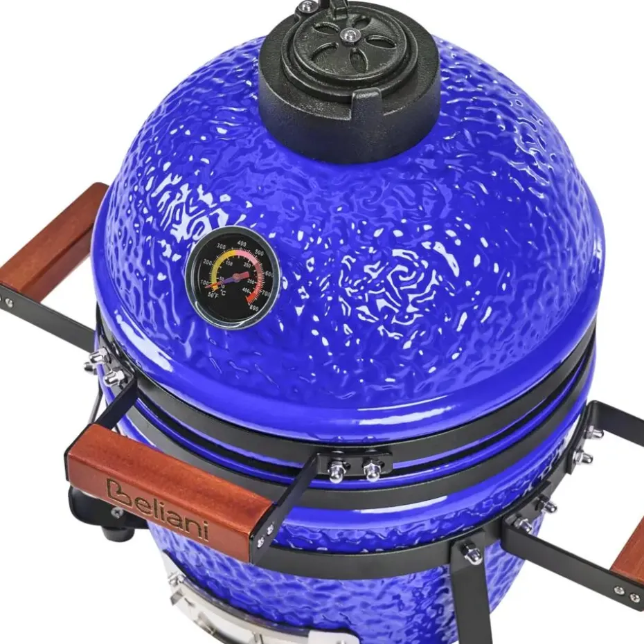 KAMADO - Mini houtskoolgrill - Blauw - Keramiek