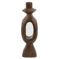 Kandelaar Django - Donkerbruin - 14x14x50cm