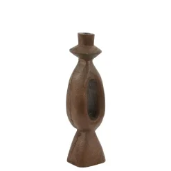 Kandelaar Django - Donkerbruin - 13x13x43cm