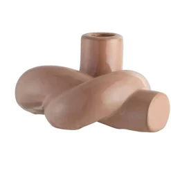 Kandelaar Knoop - roze - keramiek - 11,5x15,5x8 cm