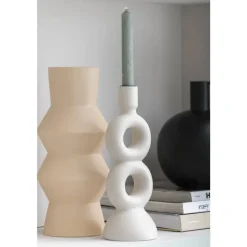 Kandelaar Lumen - off-white - keramiek -27,5x9,5x9,5 cm