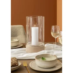 Kandelaar Nora beige keramiek 35xØ19 cm