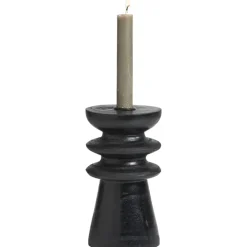 Kandelaar Paula - zwart - 18xØ10 cm