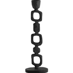 Kandelaar Ziga - zwart - polyresin - 26xØ7,5 cm