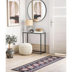 KANGAL - Loper tapijt - Blauw/Rood - 60 x 200 cm - Polyester