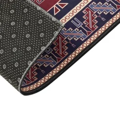 KANGAL - Loper tapijt - Blauw/Rood - 60 x 200 cm - Polyester