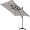 Kantelbare Zweefparasol 250x250 cm -Sterke Zweef Parasol, Licht Grijs