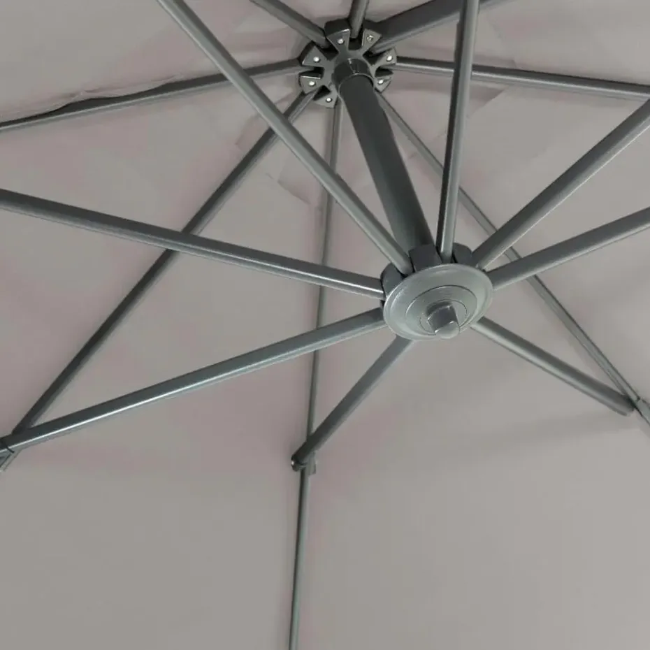 Kantelbare Zweefparasol 250x250 cm -Sterke Zweef Parasol, Licht Grijs