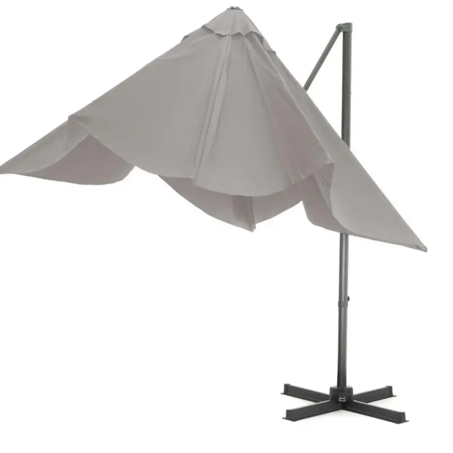 Kantelbare Zweefparasol 250x250 cm -Sterke Zweef Parasol, Licht Grijs