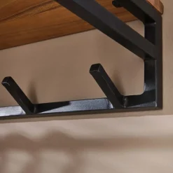 Kapstok Henry acaciahout 6 haken - 35x100x17 cm - Hout - Bruin