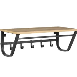 Kapstok voor de Muur - Wandkapstok met Haken in Lichte Eik Kleur - 60 cm Lang