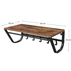 Kapstok voor de Muur of Wand - Rustiek Bruin - Vintage