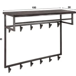 Kapstok Yucon Hoog 12 Haken Hoedenplank