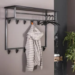 Kapstok Yucon Hoog 12 Haken Hoedenplank