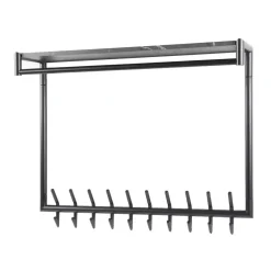 Kapstok Zwart Metaal - 20-Haaks - 100x27x80cm - Roede