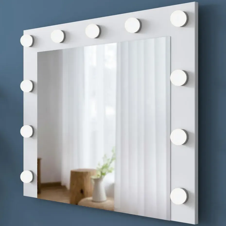 Kaptafel Wit/Glas - Incl. Spiegel - 90x44,5x79,8 - Beyas