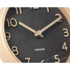 Karlsson - Tafelklok Pure Wood Grain - Zwart