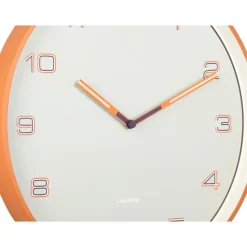 Karlsson - Wandklok Lined Numbers - Helderoranje- Ø40cm