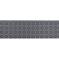 KARUNGAL - Loper - Zwart - 60 x 200 cm - Polyester