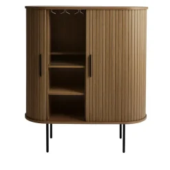 Kast Donker Eikenhout - Incl Glazenrek - 118cm - Nola